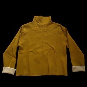 Tahari Mustard Viscose Blend Mock Neck